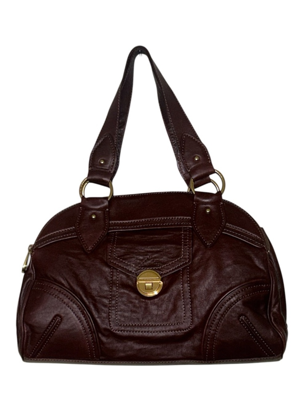 NWOT Marc by Marc Jacobs Wine Red Lamb Leather Large Satchel